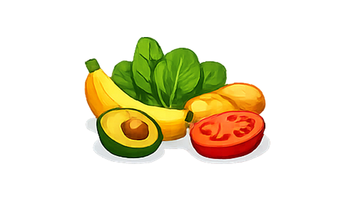 Potassium food illustration