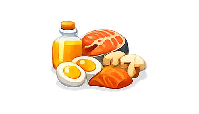 Vitamin D food illustration